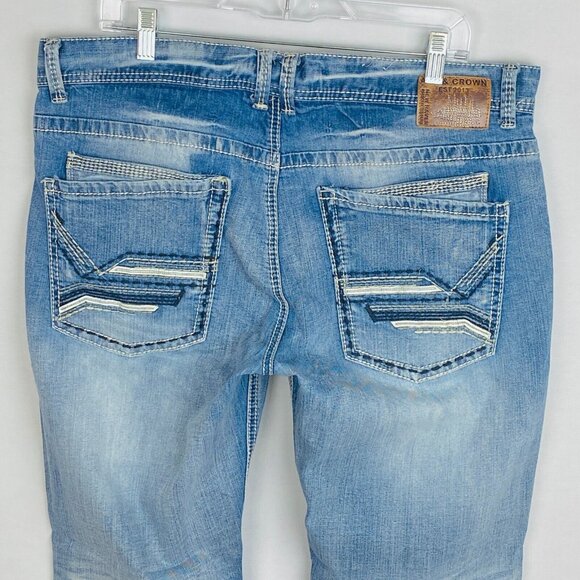 Axe & Crown Jeans Slim Fit Men's W 36 L 30 Whiskered Straight Scratchy * - Picture 8 of 12